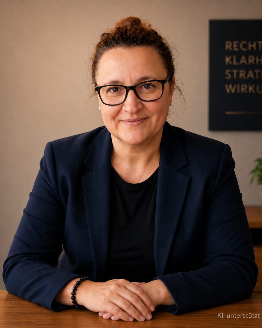Sandra Straub, Rechtsanwältin & Datenschutzbeauftragte, an ihrem Schreibtisch