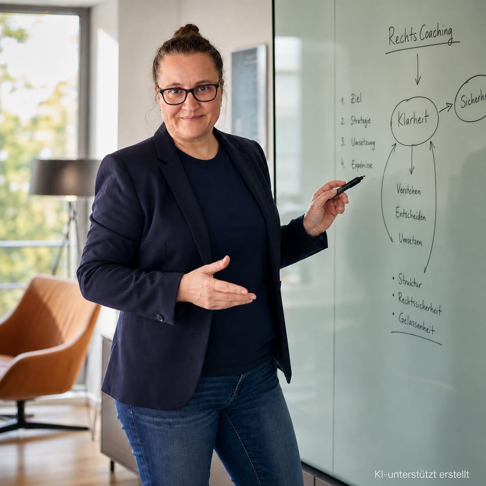 Sandra Straub am Whiteboard beim Erklären